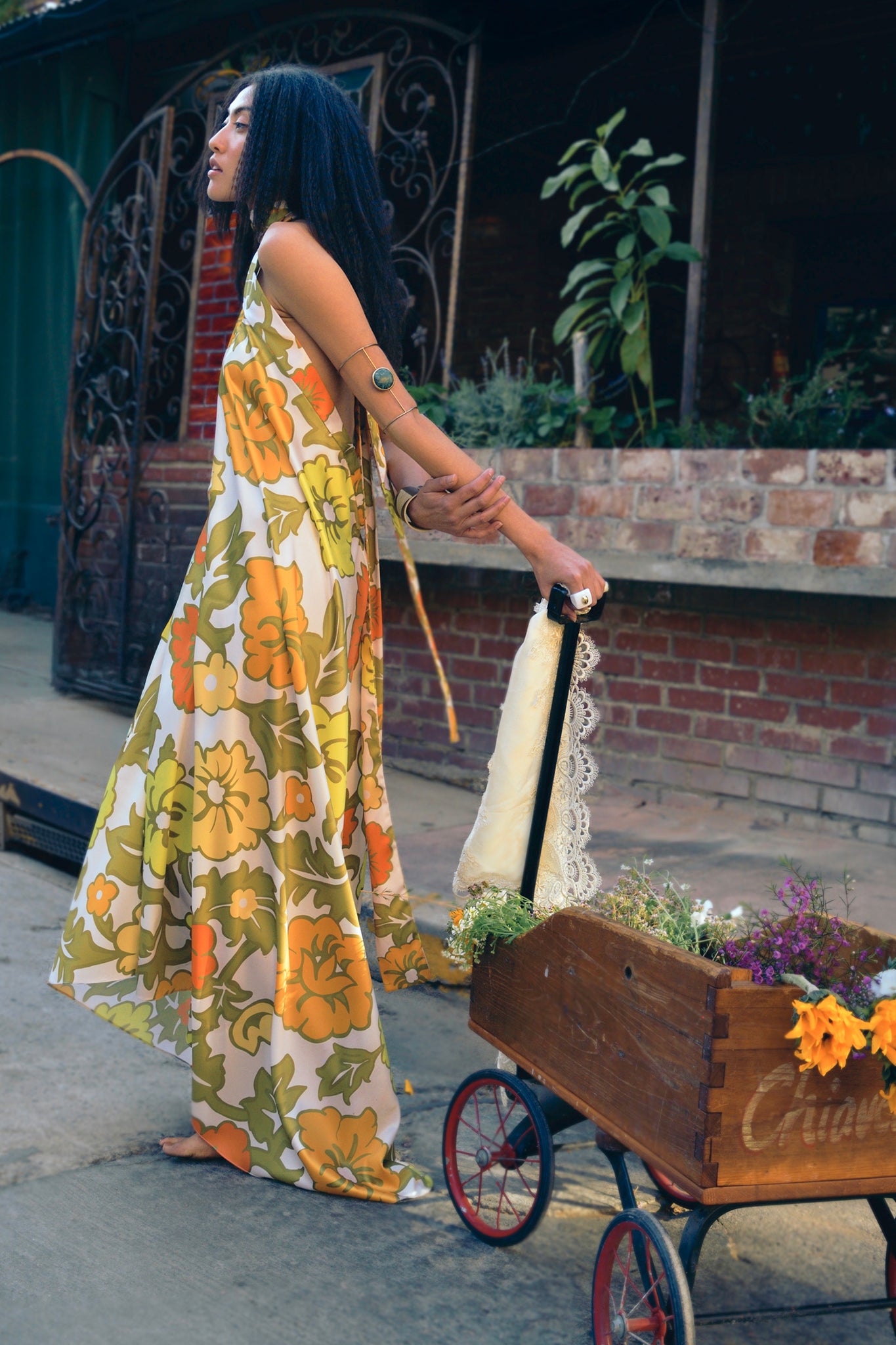The Michelle Floral Tie Gown